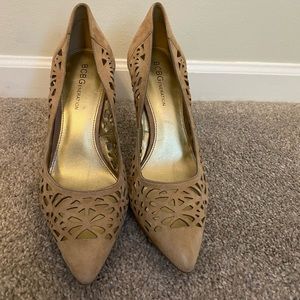BCBGeneration tan suede stiletto heel